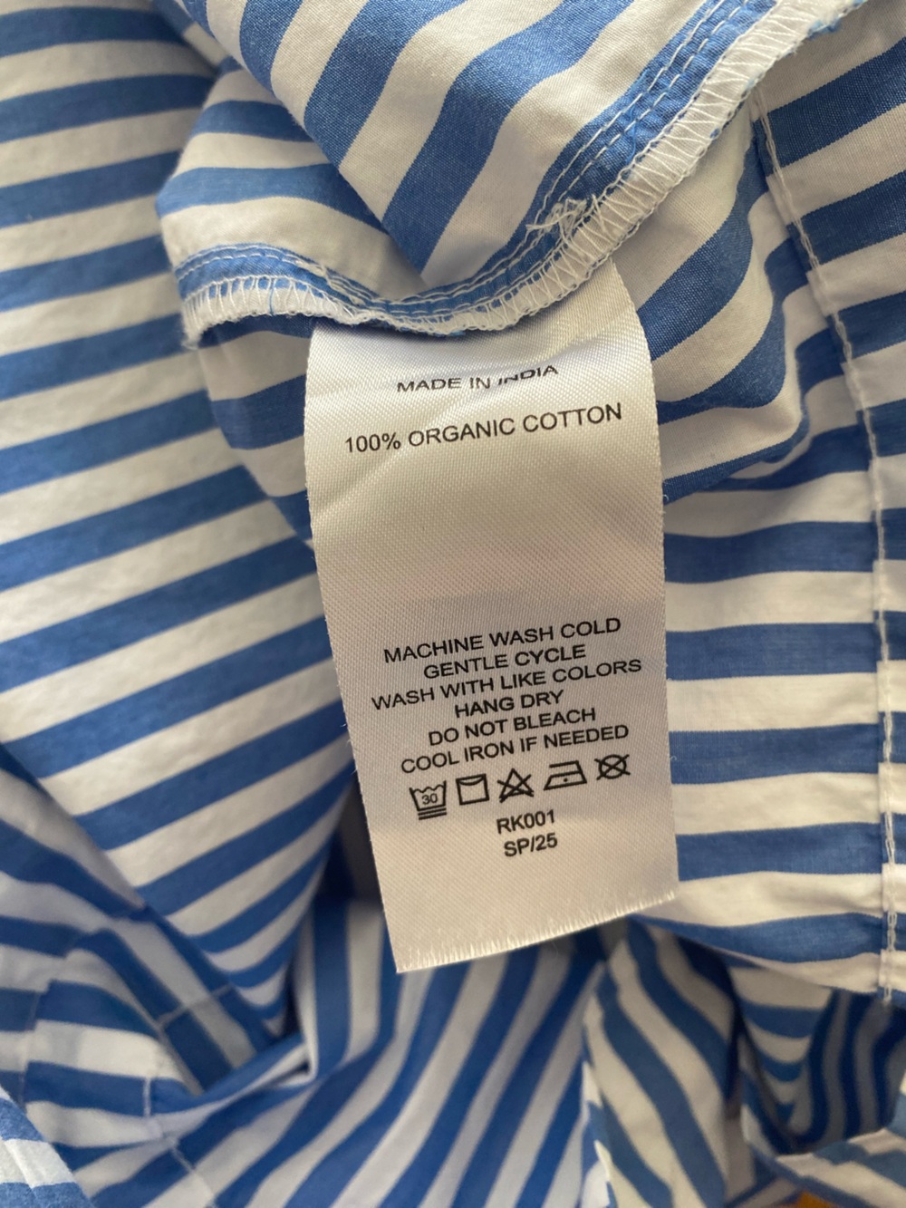 Quince Blue White Azure Stripe Organic Cotton Poplin Tiered Maxi Dress Large - Picture 15 of 16